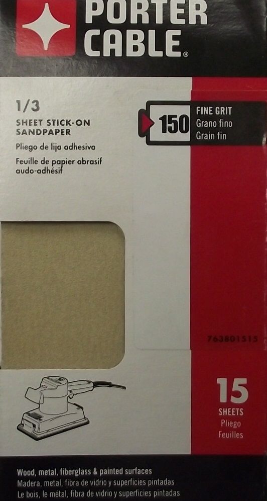 Porter Cable 763801515 1/3 Sheet PSA 150 Grit 15PK