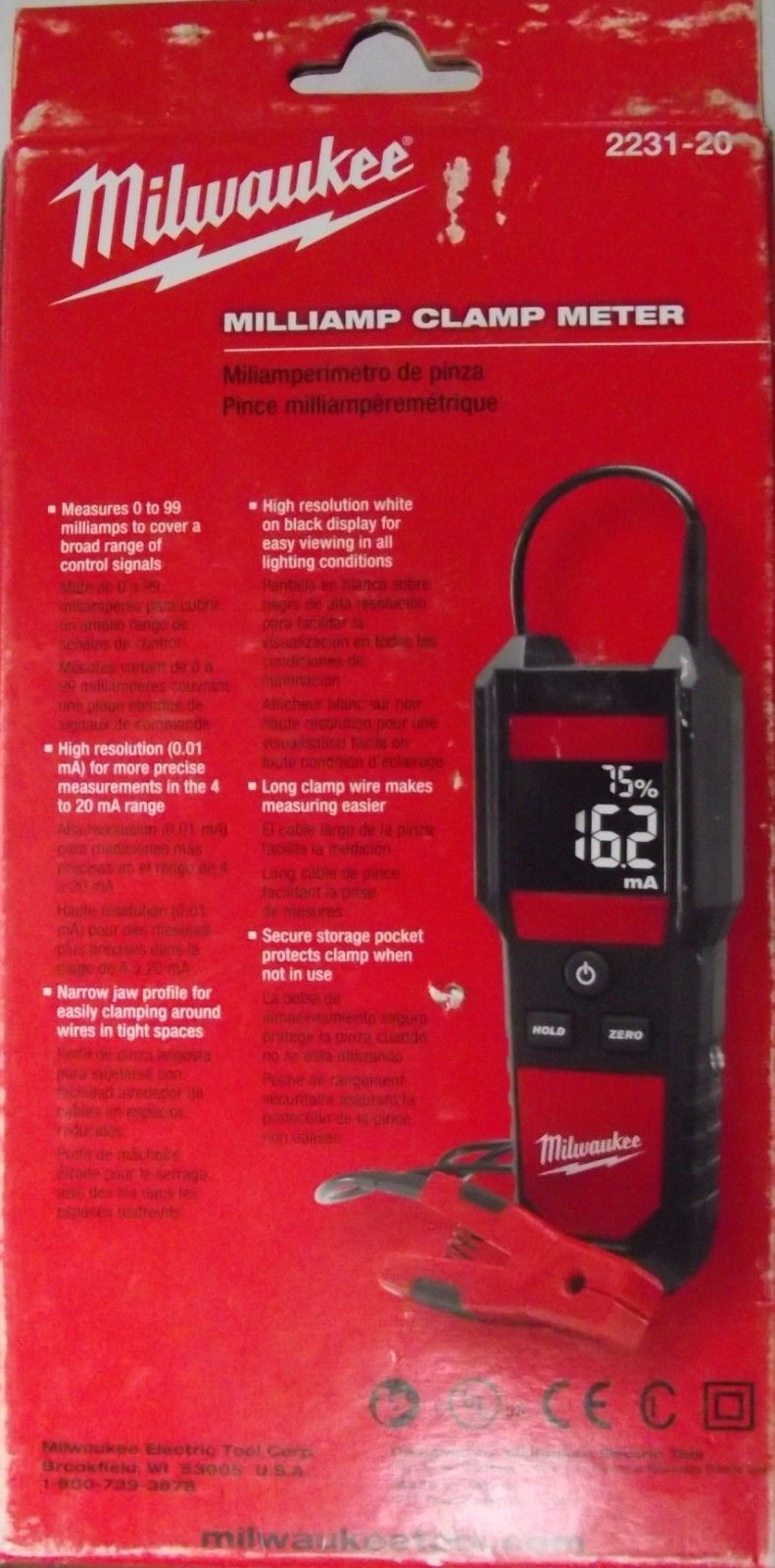 Milwaukee 2231-20 Milliamp Clamp Meter Japan