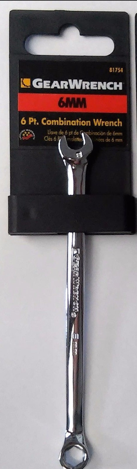 Gearwrench 81754 6mm 6 Point Full Polish Combination Wrench