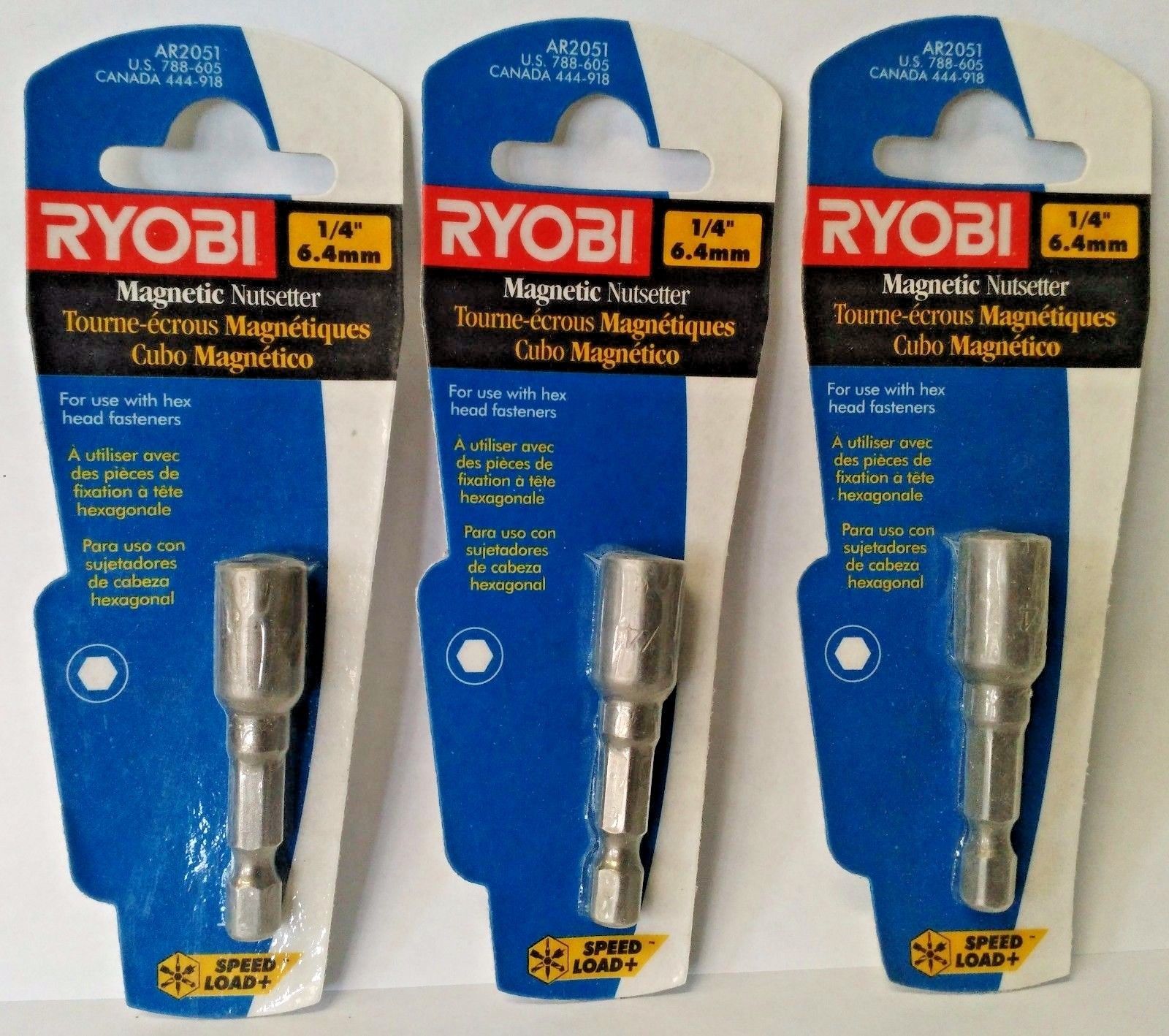 Ryobi 1/4" x 1-7/8" Magnetic Nutsetter AR2051 3PKS