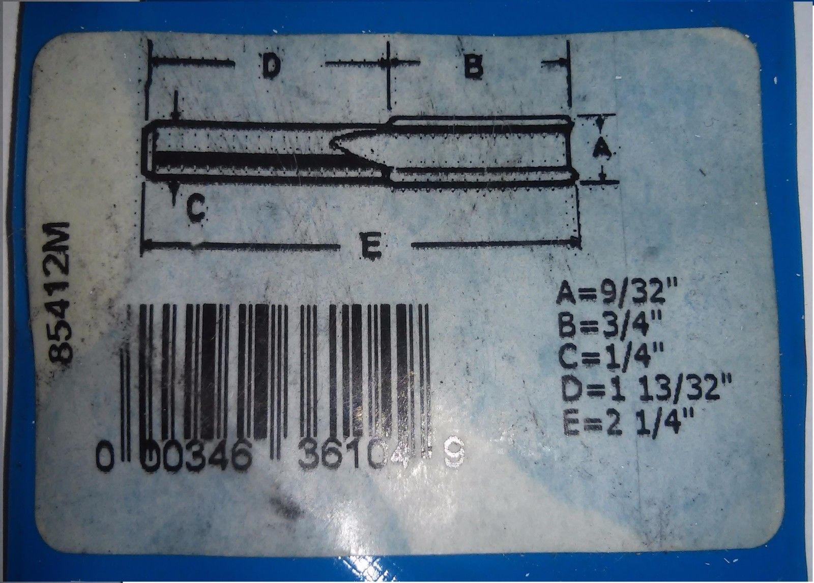 Bosch 85412M 9/32 Carbide Straight Router Bit USA