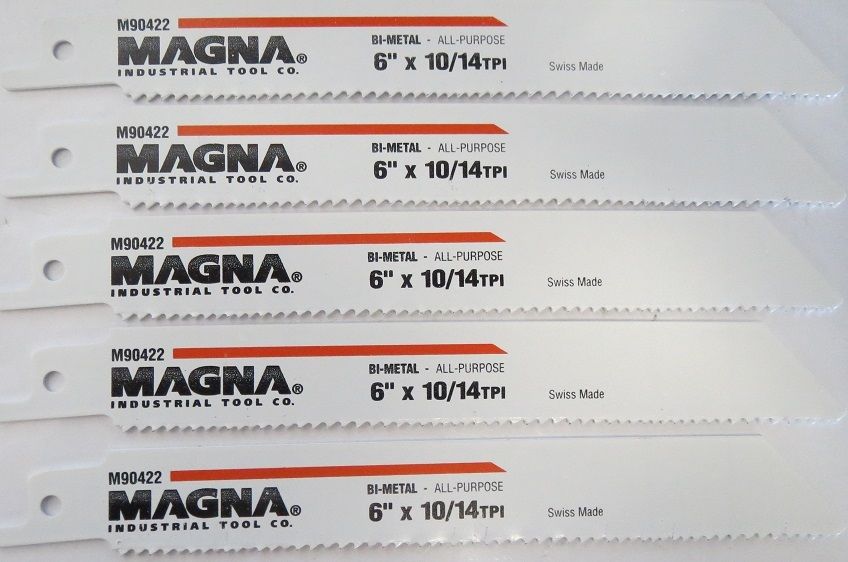 Magna M90422 6" 10-14 Tpi Bi-Metal 5 Pack Reciprocating Blade