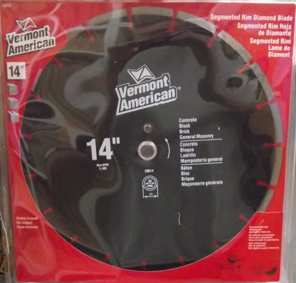 Vermont American 28614 Diamond Saw Blade General Purpose Premium 14" Segmented