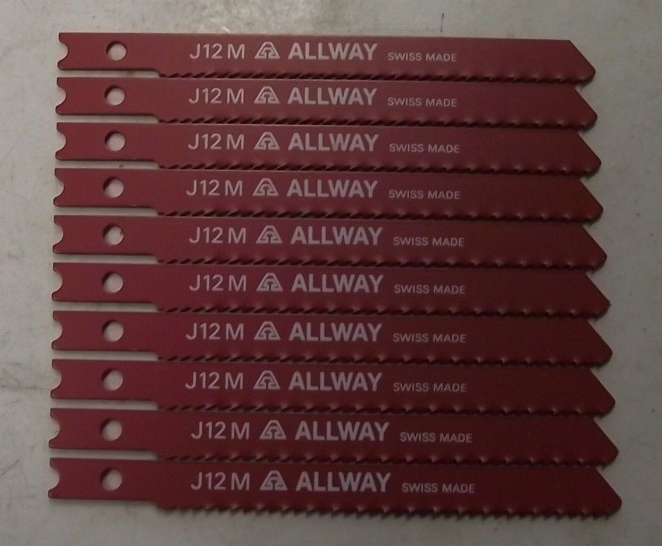 ALLWAY by Bosch 2608638534 3-1/2" x 12TPI U-Shank Jig Saw Blades Swiss J12M 10PC