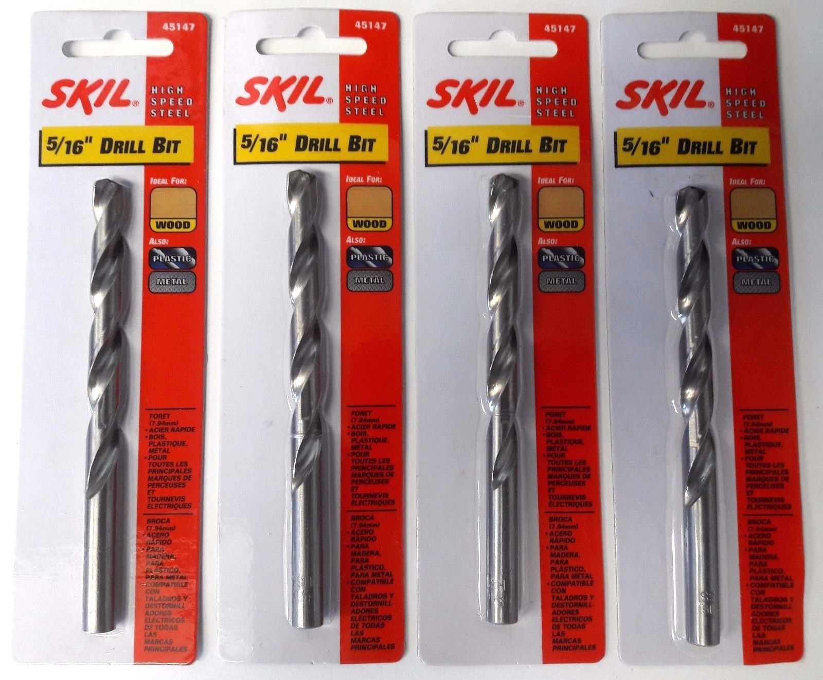 SKIL 45147 5/16" HSS Polished Drill Bit Model # 4 Packs