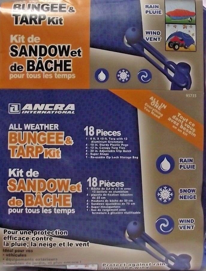 Ancra 95735 All Weather Bungee & Tarp Kit 18 PC, Bagged 8' x 10'