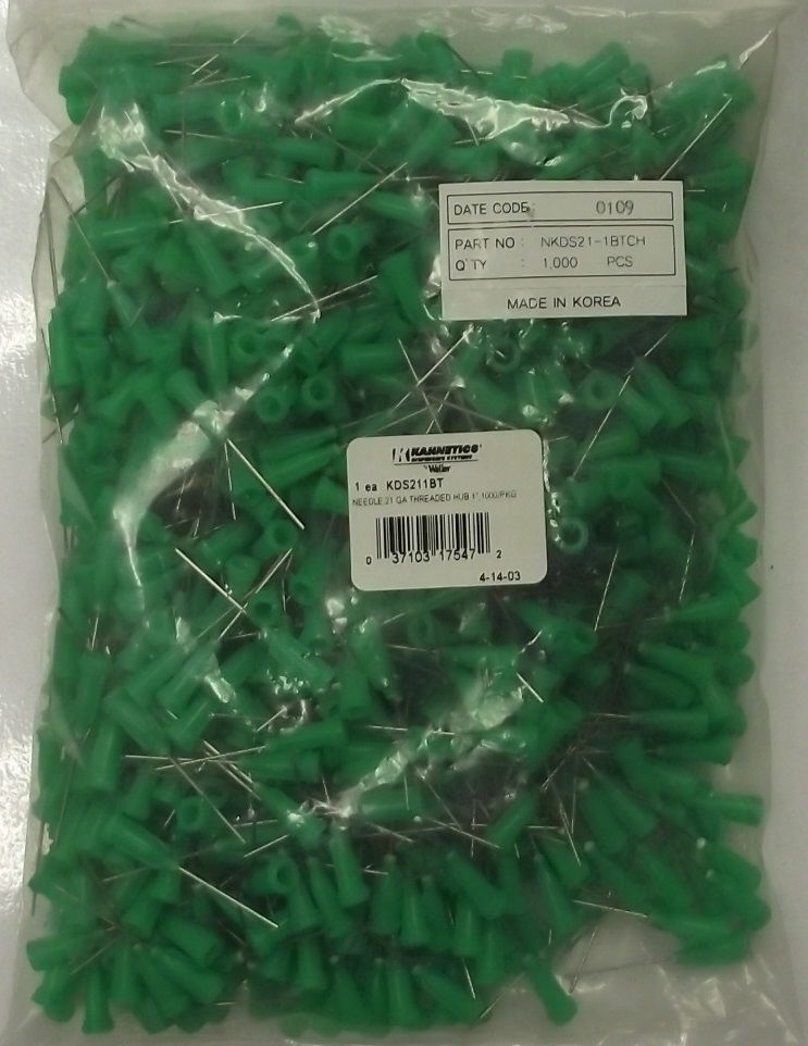Kahnetics Weller KDS211BT 21GA Needle Threaded Hub 1" 1000pack