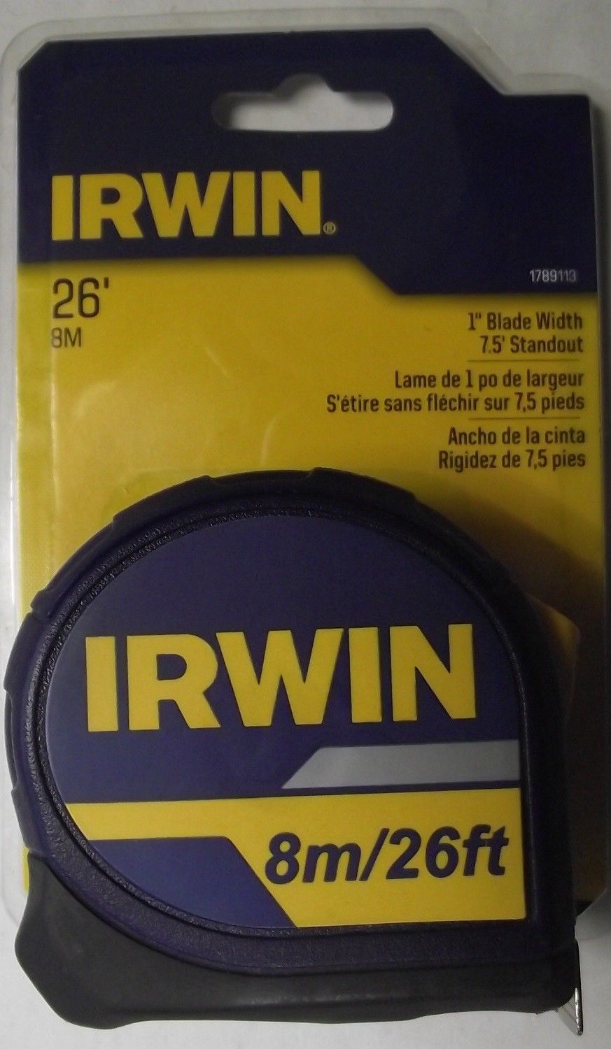 Irwin 1789113 26' x 1 Blade Inch & Millimeter Tape Measure