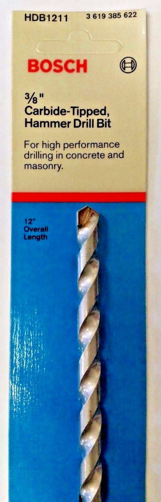 BOSCH HDB1211 3/8" x 8" x 12" Carbide Hammer Drill Bit Germany