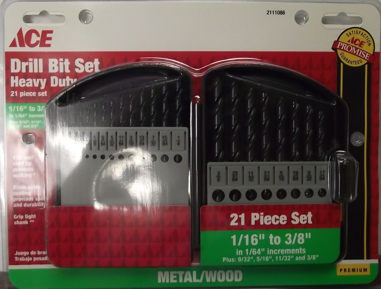ACE 2111086 21pc Heavy Duty Drill Bit Set 1/16 To 3/8