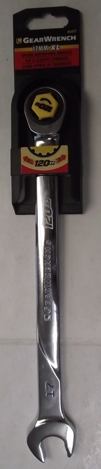 Gearwrench 86417 17mm 120XP Universal Spline XL Combination Ratcheting Wrench