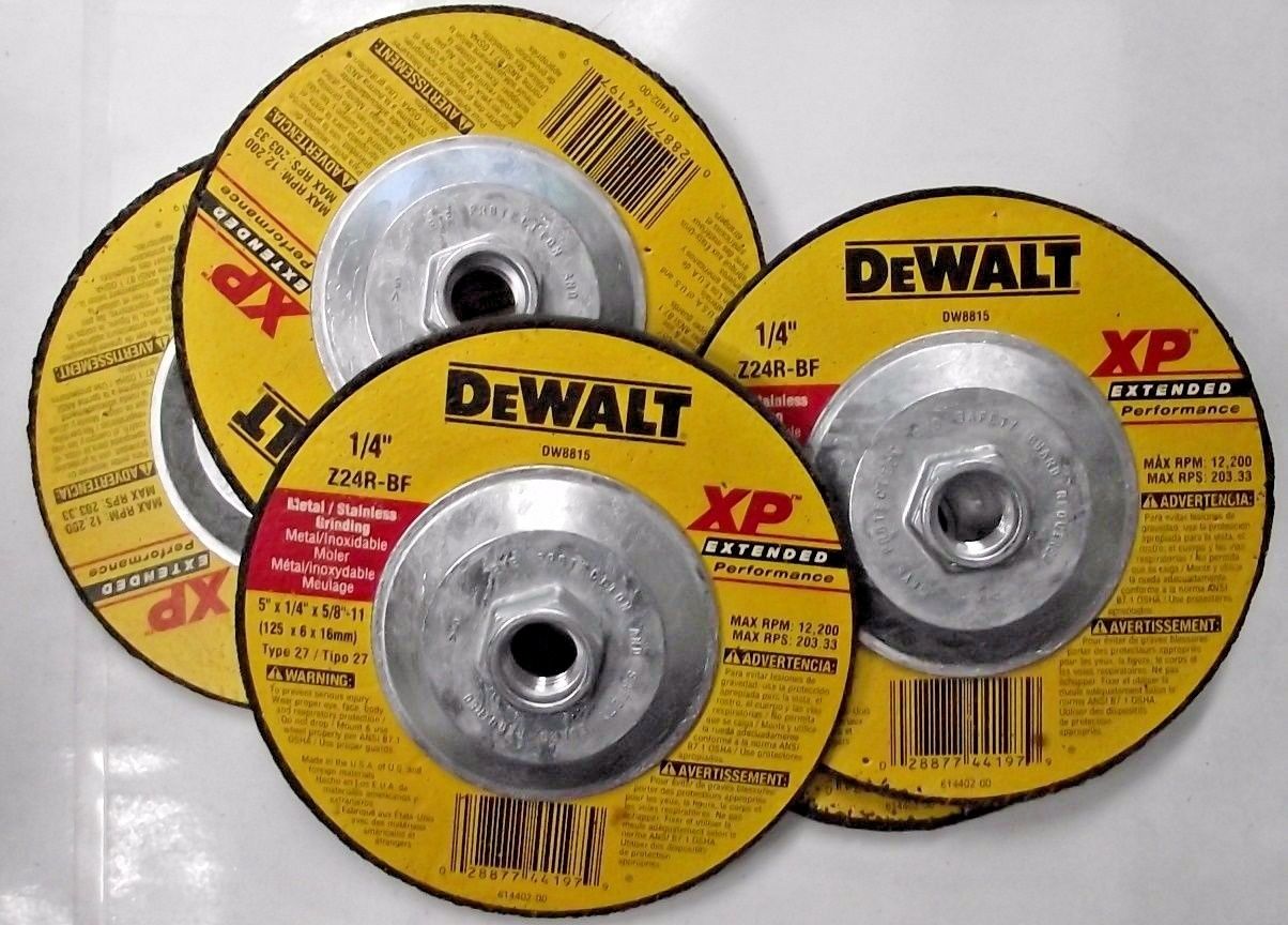 DEWALT DW8815 5" x 1/4" x 5/8"-11 XP Metal Stainless Grinding Wheel 5pcs. USA