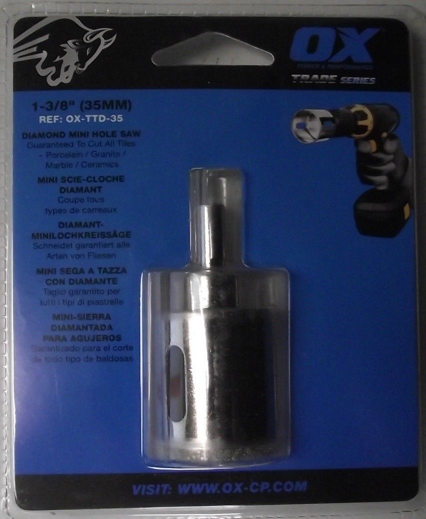 OX Tools OX-TTD-35 1-3/8" Diamond Mini Hole Saw Round Shank