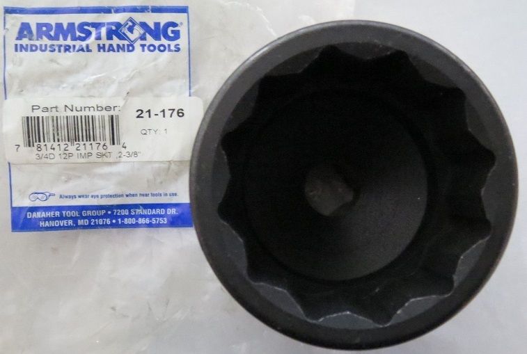Armstrong 21-176 2-3/8" 3/4" Drive 12PT Impact Socket USA