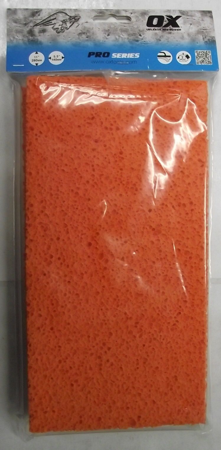 OX Tools P405228 Pro PS Rubber Sponge Float Replacement Pads 2pk (140 x 280mm)