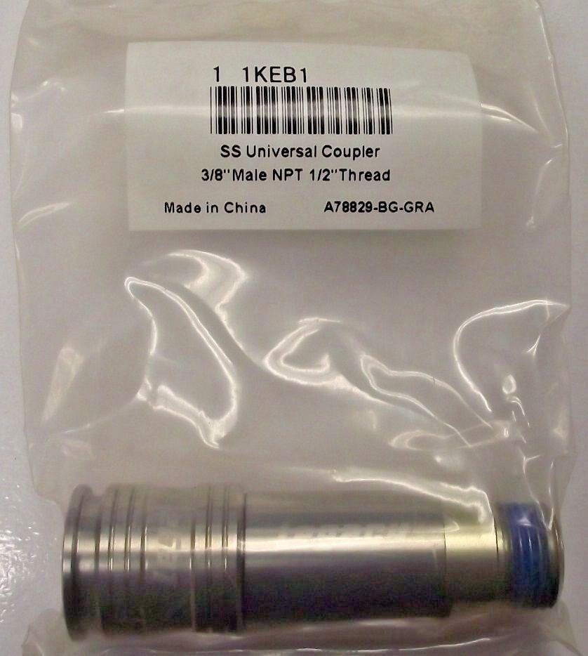 Legacy A78829-BG Stainless Steel Universal Coupler 1/2 MNPT 3/8 Body 400 PSI