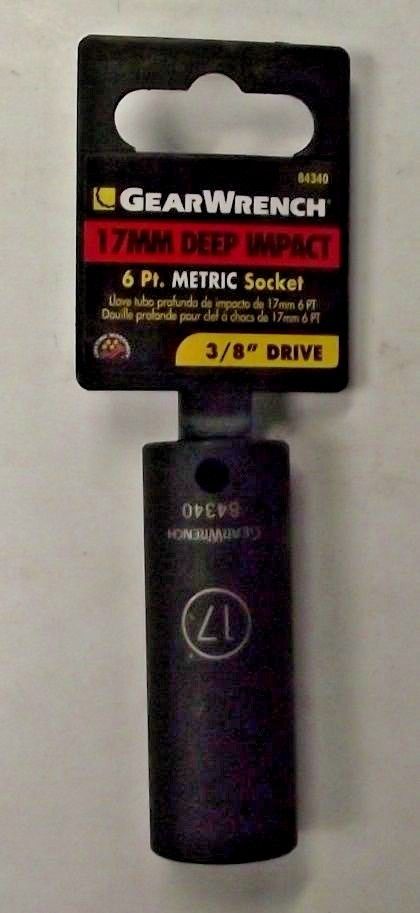 Gearwrench 84340 17mm Deep Impact Socket 3/8" Drive 6pt
