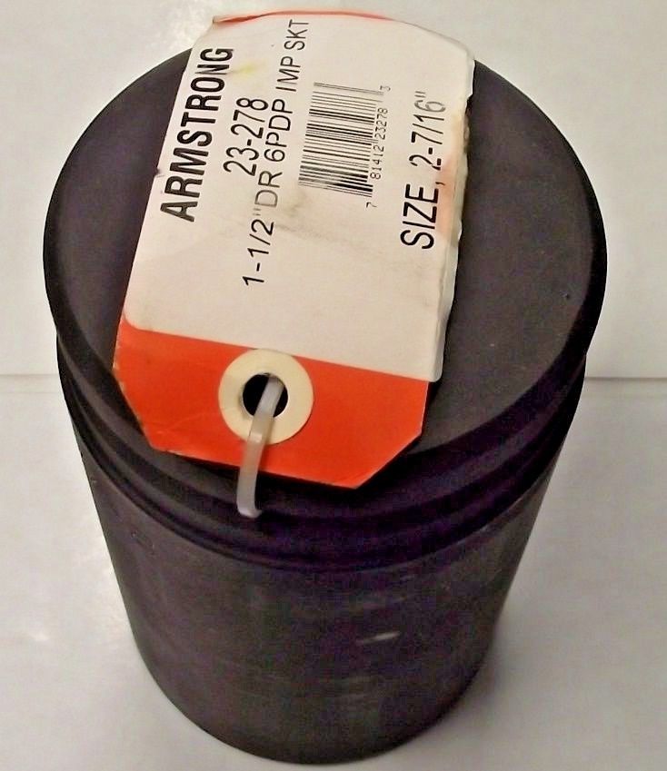 Armstrong 23-278 1-1/2" Drive 6 Point Deep 2-7/16" Impact Socket USA #4