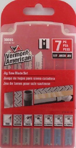 Vermont American 30085 7PC Jig Saw Blade Set U-Shank