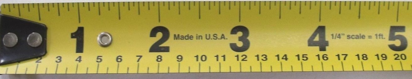 Builderscale 52625 Planreader 25' Tape Measure and 1" & 1/4" Architect Scale USA