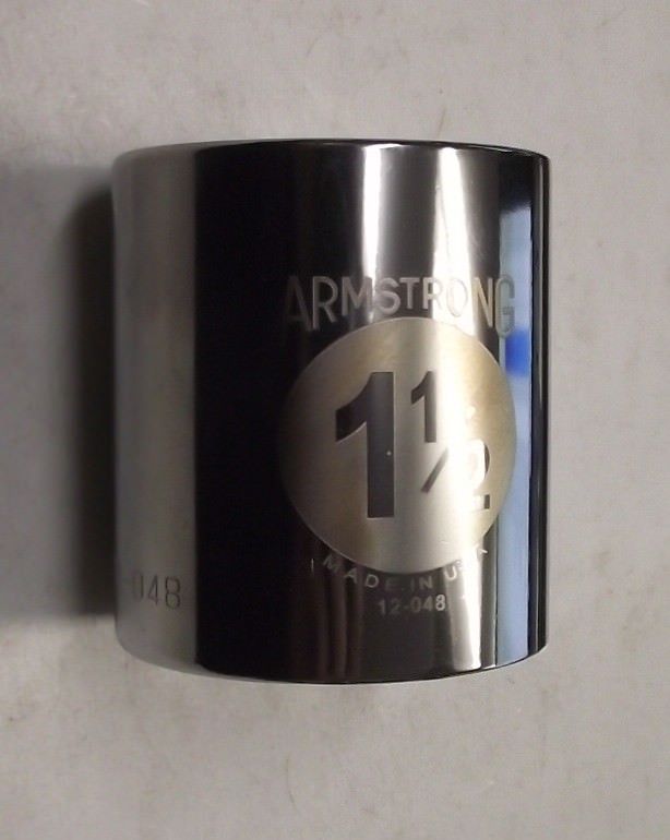Armstrong 1/2" Drive 1-1/2" 6 Point Standard Socket USA 12-048
