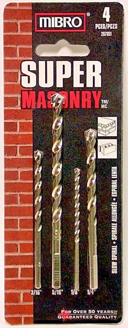 Mibro 267351 4 Piece Super Masonry Drill Bits