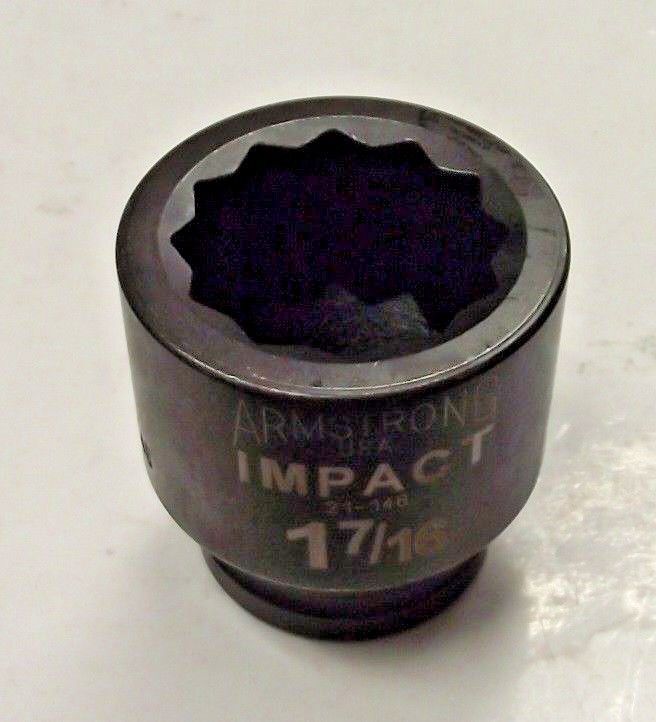 Armstrong 21-146 3/4" Drive 12 Point Impact Socket 1-7/16" USA