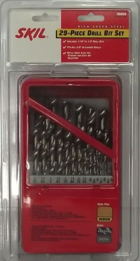 Skil 96029 29 Piece 1/16" to 1/2" Twist High Speed Steel Drill Set