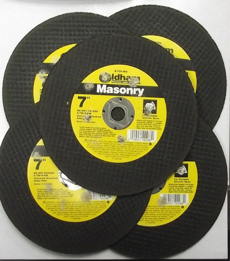 OLDHAM B700-MA Masonry Abrasive Saw Blade Universal Knockout Arbor Hole Canada