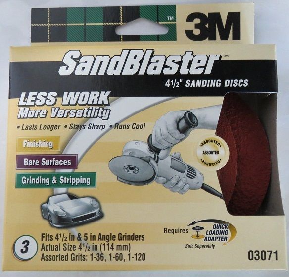 3M 03071 SandBlaster 4-1/2" & 5" Auto Surface Sanding Discs 3Pack
