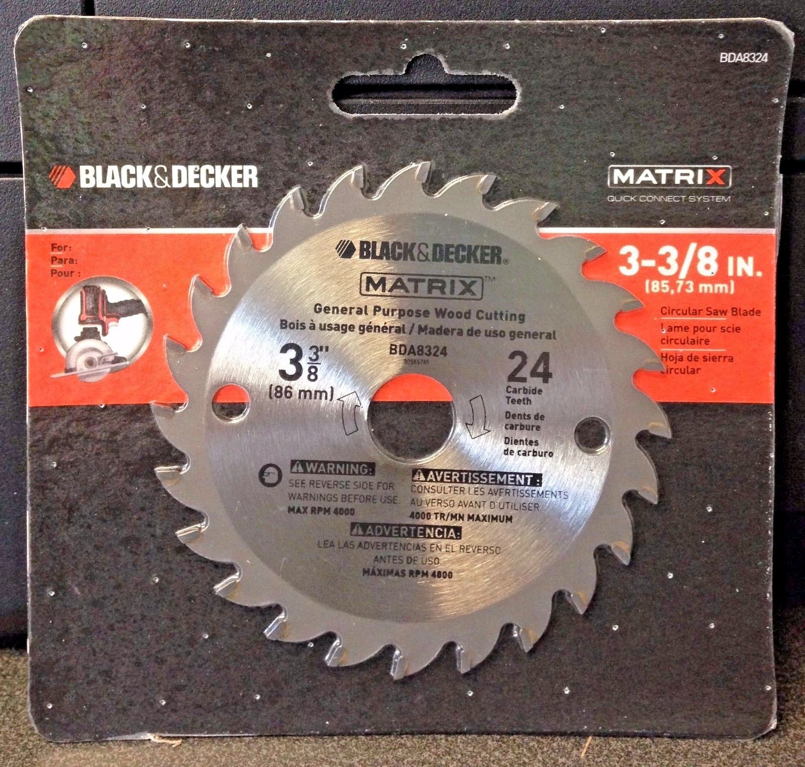 Black & Decker BDA8324 Matrix 3-3/8" x 24 Carbide Teeth Wood Cutting Saw Blade