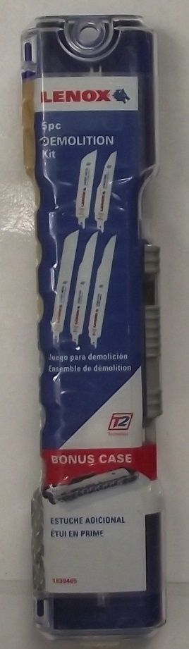 Lenox 1839465 Demo Recip Saw Blade Kit With Case 5 Piece