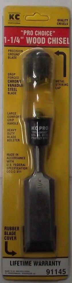 KC Professional Chisel 91145 1-1/4 Pro Choice Wood Chisel USA Taiwan