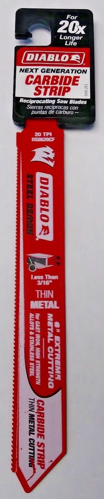 Diablo DS0620CF 6" x 20T Steel Demon Extreme Metal Cutting Reciprocating Blade