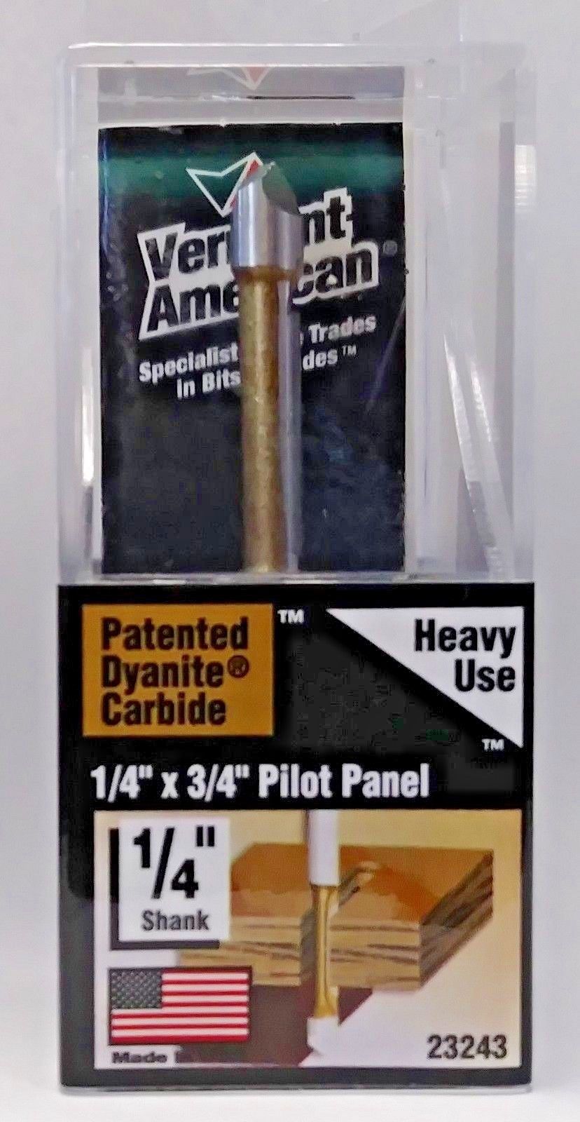 Vermont American 23243 1/4" x 3/4" Carbide Pilot Panel Router Bit Heavy Use USA