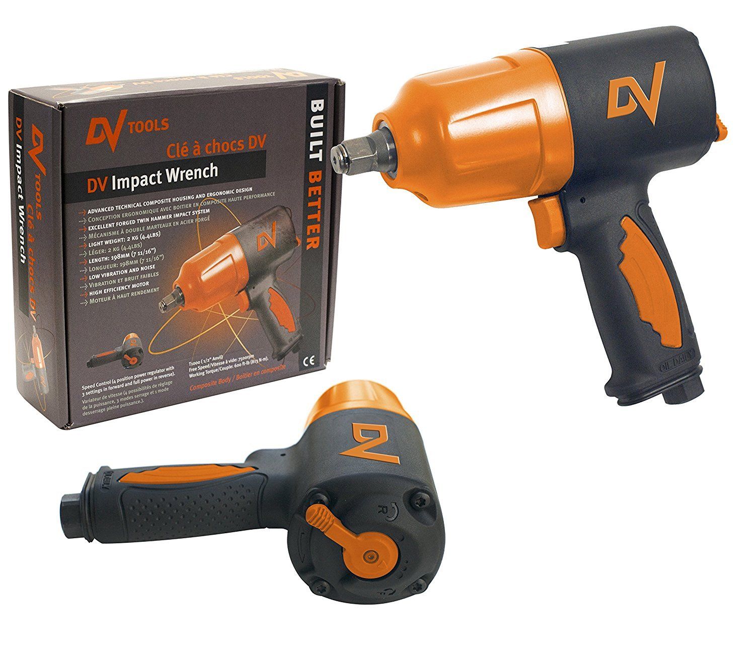 DV Tools T1000 Heavy Duty 1/2" Composite Air Impact Gun