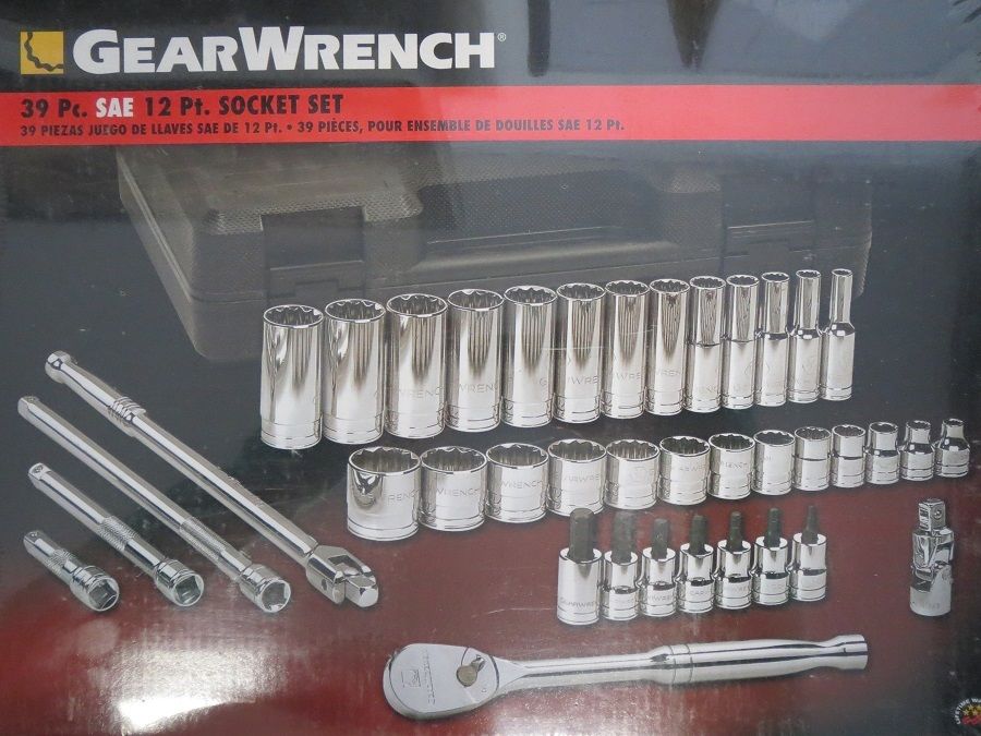 GearWrench 80566 39 Piece. SAE 12 Point Set 3/8" Drive