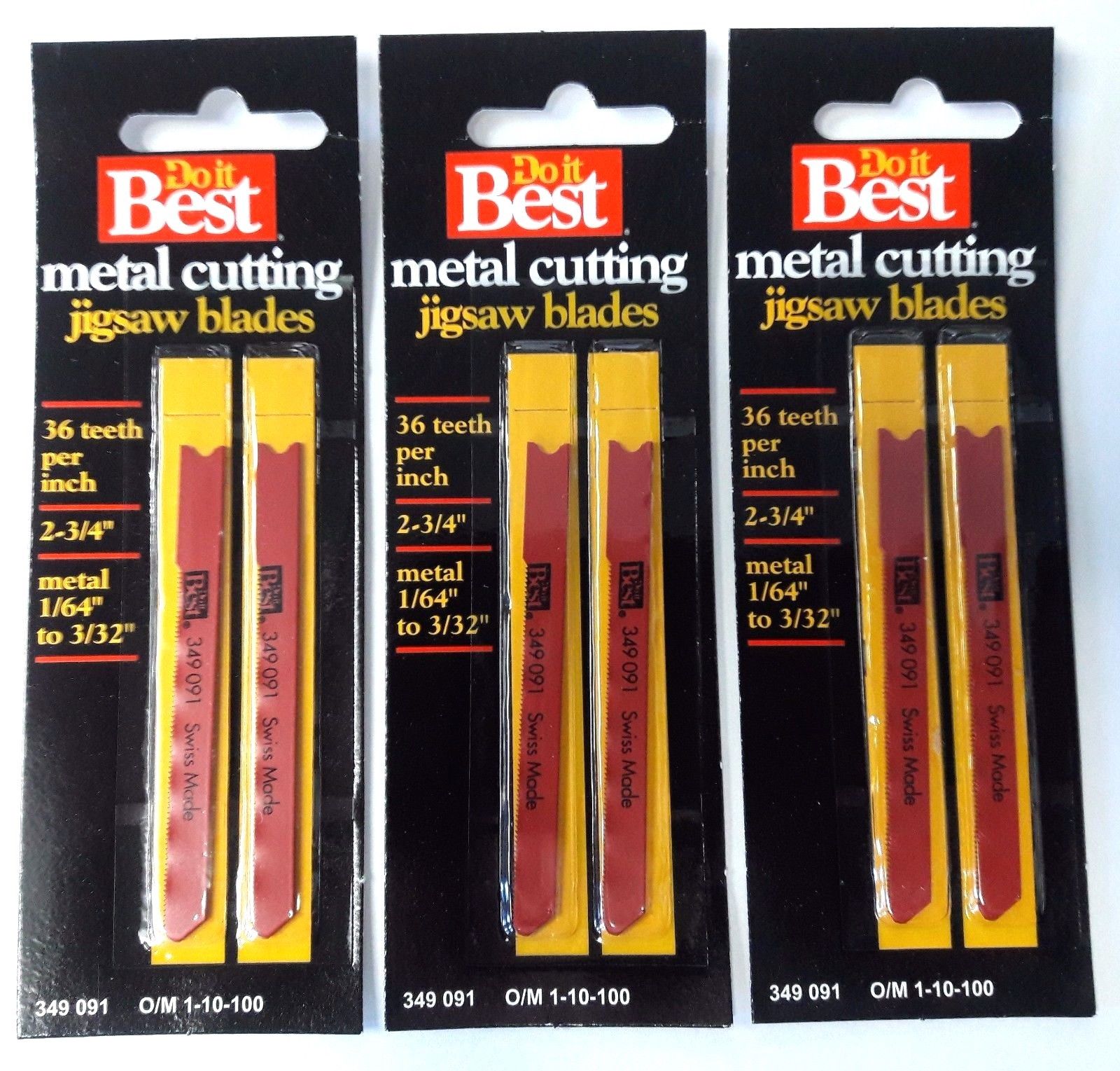 Do it Best Metal Cutting Jigsaw Blades 2-3/4" x 36TPI Swiss Made 349091 3-2 Pks