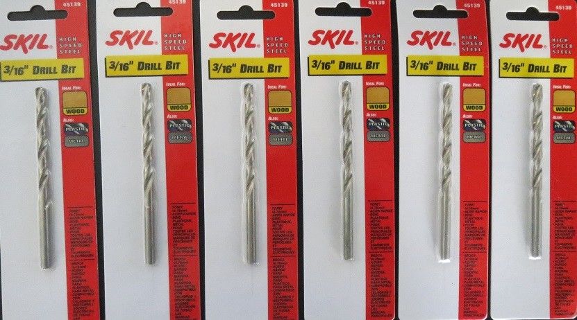 Skil 45139 3/16" HSS Drill Bit 6 Packs