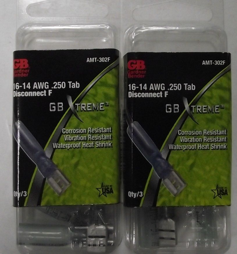 Gardner Bender Xtreme AMT-302F 16-14AWG .250 Tab Disconnect 2pk's of 3pcs. USA