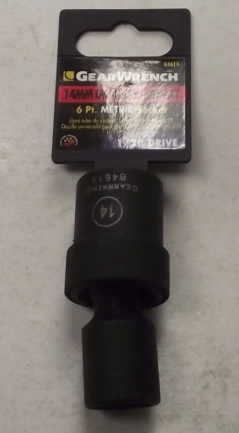Gearwrench 84614 14mm 1/2" Drive Universal Impact Socket 6pt