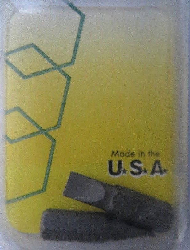 Allen 58137 2 PK 6-8 Screwdriver Slotted Insert Bits 1/4" Drive 2 Packs USA
