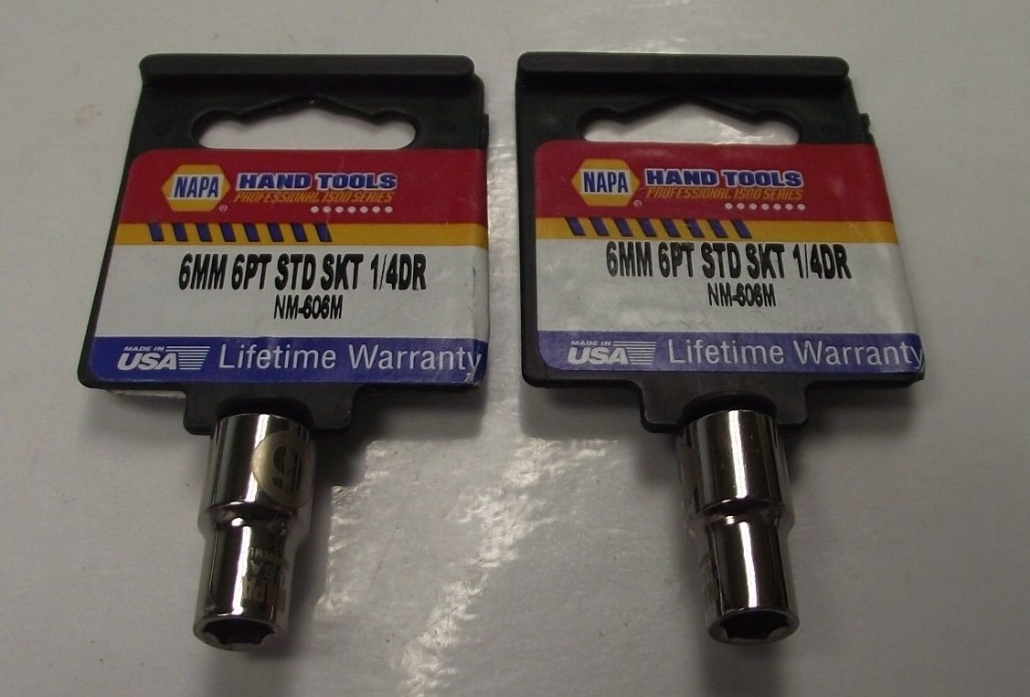 Napa NM-606M 6mm 1/4" Drive 6 pt Sockets 2pcs. USA