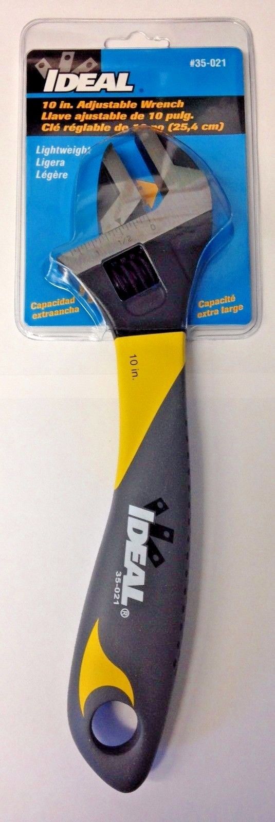 Ideal 35-021 10" Adjustable Wrench Narrow Profile Extra Wide Jaw
