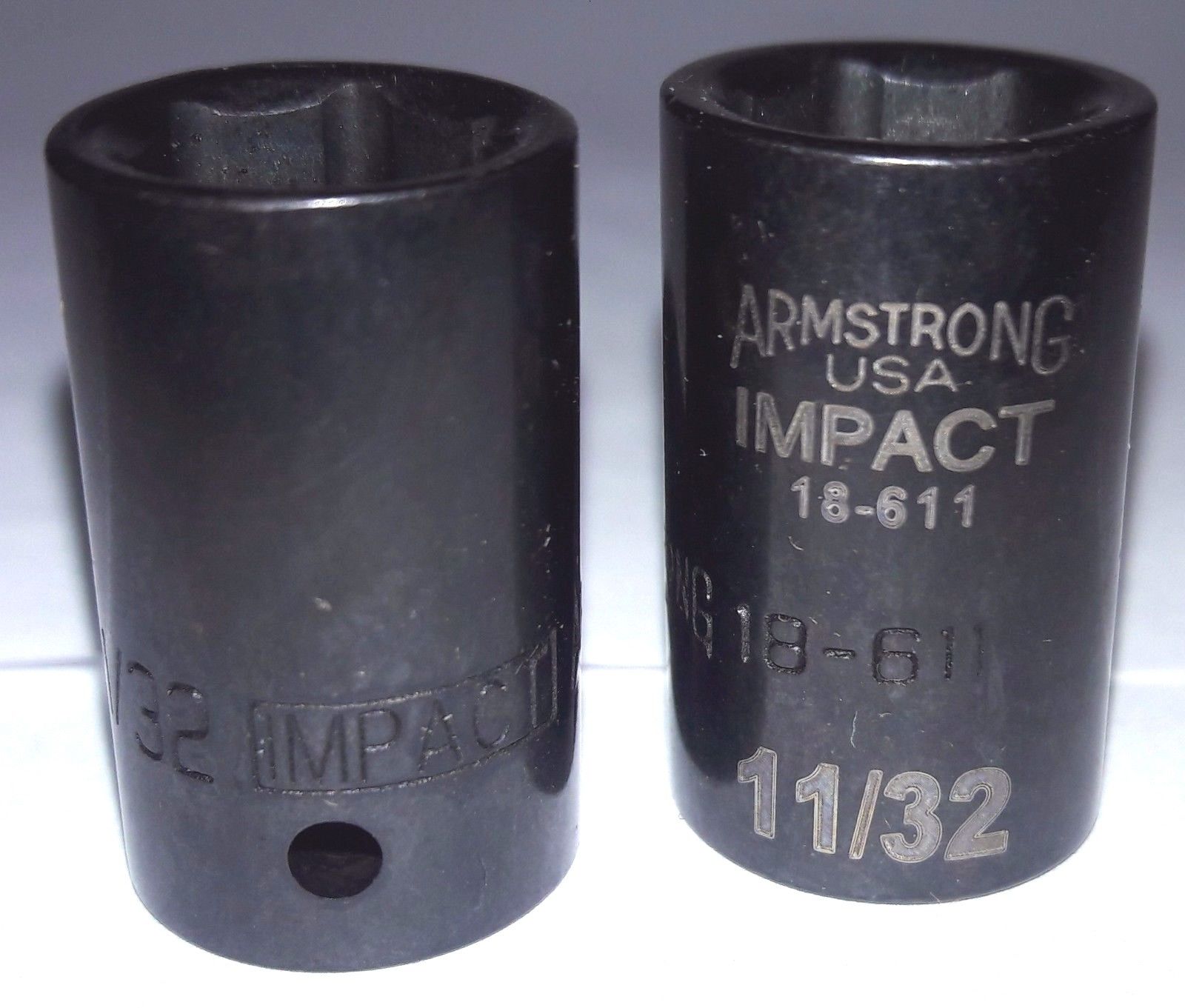 Armstrong 1/4" Drive 11/32" Impact Socket 6pt. USA 18-611 USA 2PCS