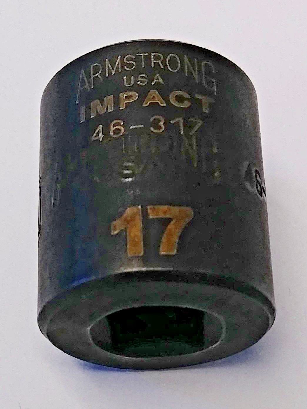 Armstrong 46-317 3/8" Drive 12 Point Impact Socket 17mm USA
