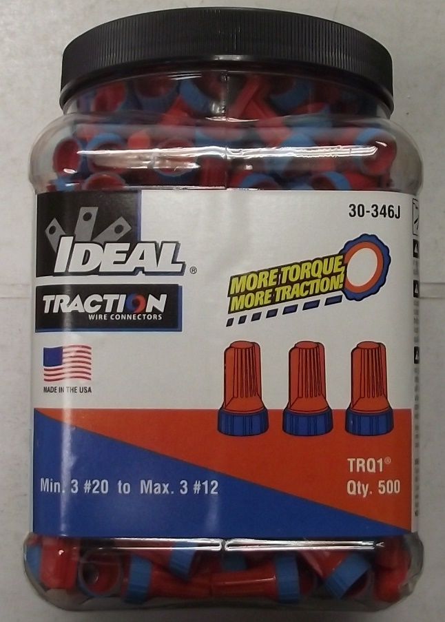 Ideal 30-346J Wire Connectors Orange & Blue 500pc TRQ1 USA