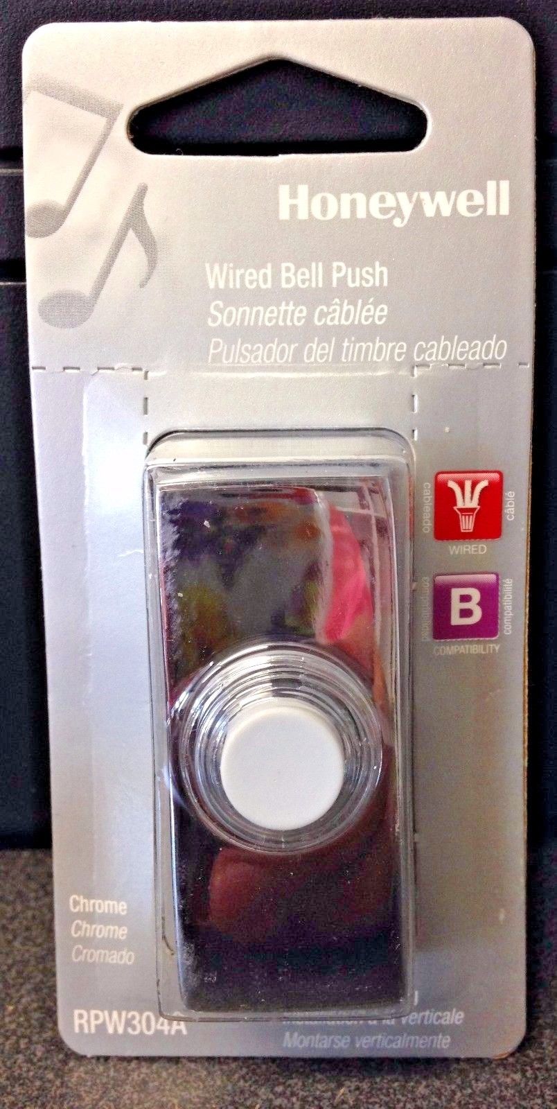 Honeywell RPW304A Chrome Wired Bell Push