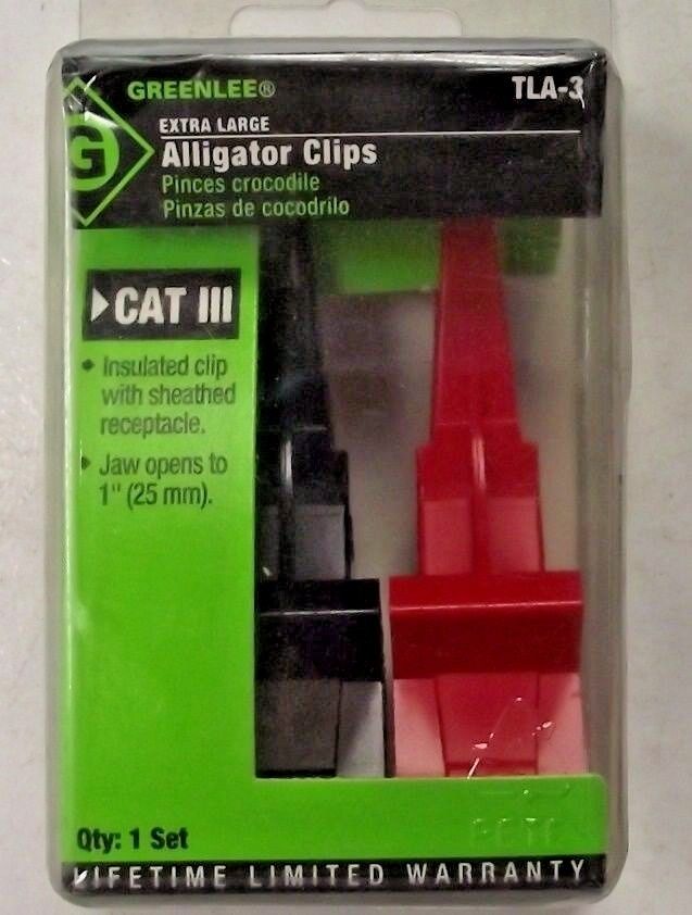 Greenlee TLA-3 Extra Large Alligator Clips CATIII
