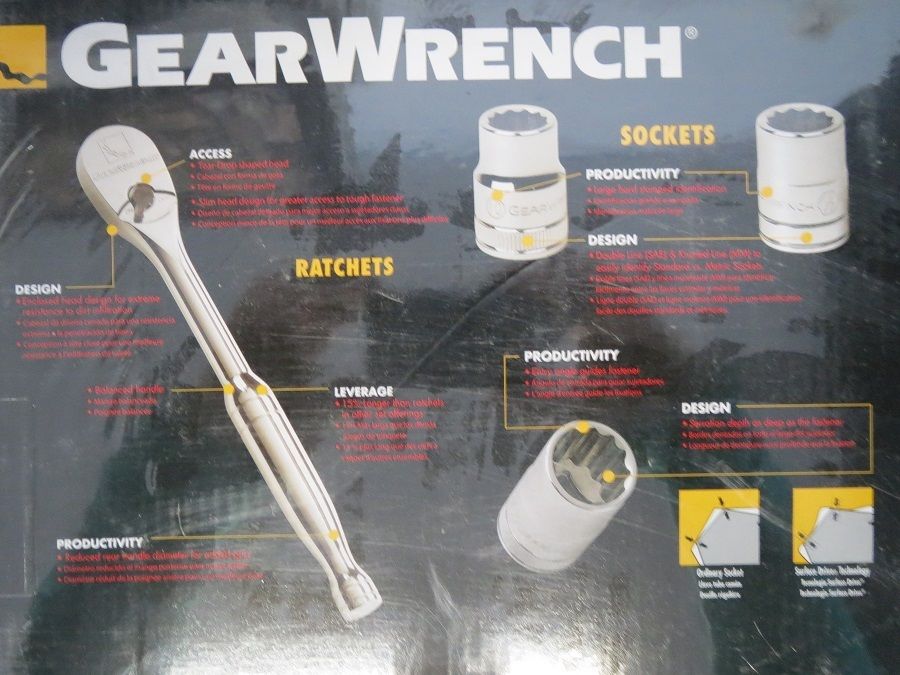 GearWrench 80566 39 Piece. SAE 12 Point Set 3/8" Drive